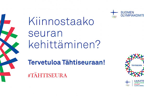 Tähtiseura-banneri, jossa teksti: kiinnostaako seuran kehittäminen? Tervetuloa Tähtiseuraan!