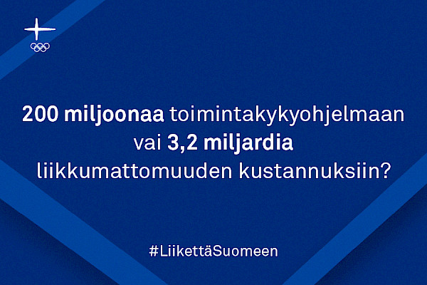 200 miljoonaa toimintakykyohjelmaan vai 3,2 miljardia liikkumattomuuden kustannuksiin?